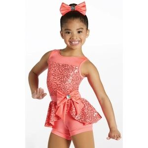 Weissman Showtime Stars Sequin Peplum Biketard Size SC